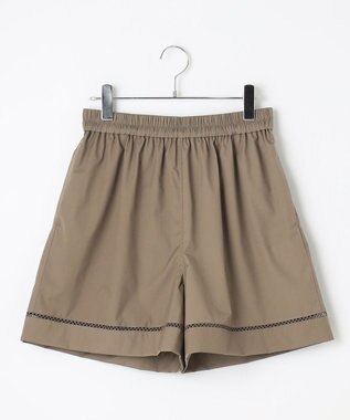 #Newans 【洗える/セットアップ可能】ハシゴレースハーフパンツ カーキ