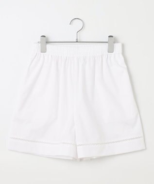 #Newans 【洗える/セットアップ可能】ハシゴレースハーフパンツ ホワイト