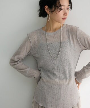 Green Parks シアーワッフルプルオーバー Gray