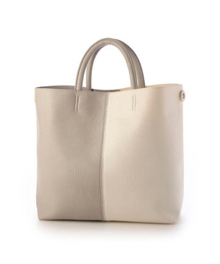 UNBILLION カシュカシュ cachecache / バイカラーフェイクレザートート グレーミックス