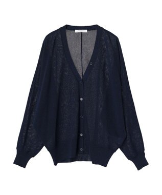Green Parks ＵＶカット加工　ドルマンニットカーディガン Navy