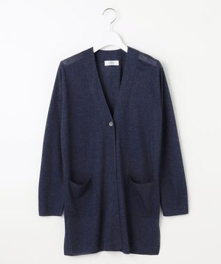 J.PRESS LADIES L 【洗える】Vis/Peスパーク ポケット カーディガン ネイビー系