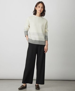 J.PRESS LADIES L チェルビック セミワイド パンツ ブラック系