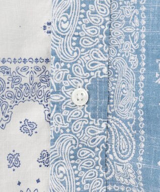 J.PRESS MEN ペイズリーバンダナプリント クレイジーパターンシャツ ダルブルー系9