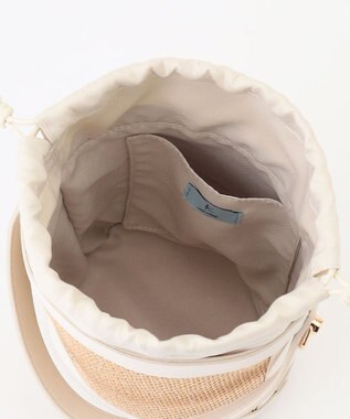 組曲 マテリアルコンビバケットバッグ アイボリー系