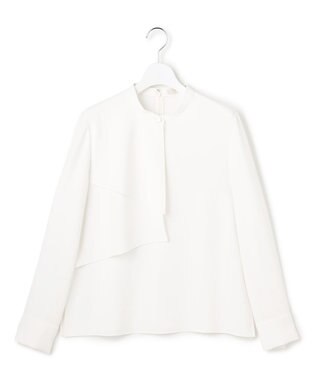 ICB ストレッチジョーゼット ラッフルディテール ブラウス オフホワイト