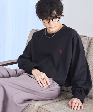 WEGO 【ユニセックス着用ITEM/MLサイズ展開】U.S. POLO ASSN.ワンポイント刺繍LST ブラック