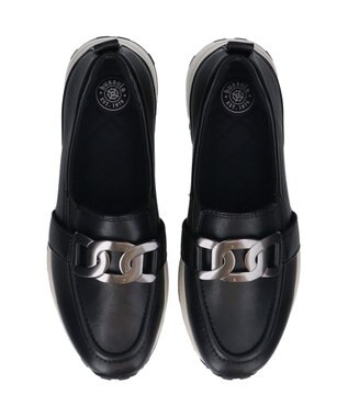 INTER-CHAUSSURES 【BUSSOLA】メタル飾りローファースニーカー ブラック