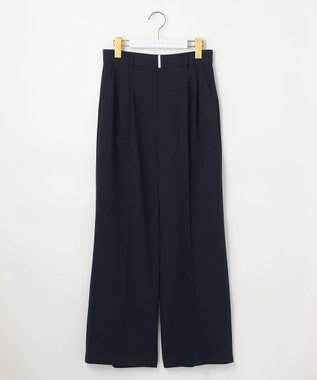 ANY SIS S ウーステッドエステル ワイドパンツ ネイビー