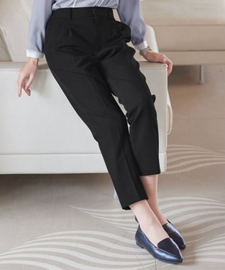 Tiaclasse 【小倉優子さん着用・ダブルクロス・洗える】テーパードパンツ ブラック