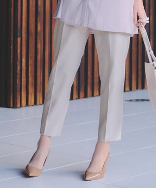 Tiaclasse 【小倉優子さん着用・ダブルクロス・洗える】テーパードパンツ グレージュ