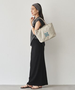 russet 【モノグラム刺繍】コーデュラナイロントートバッグ（CE-1776） L.Greige