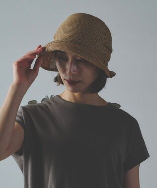 AND WOOL 〈UVカット加工〉〈軽くて折りたためる〉サイドタックの帽子 ベージュ