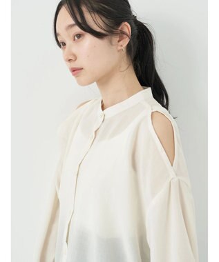 earth music&ecology ショルダースリットシャツ Off White