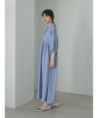 Green Parks ａ．衿付き切り替えワンピース Blue
