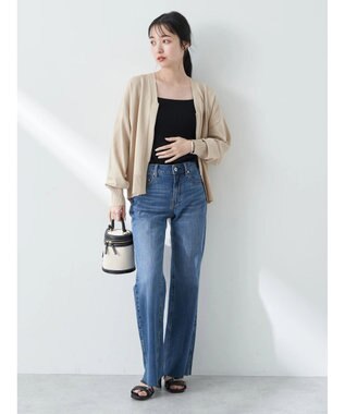 earth music&ecology ＶネックＺＩＰカーディガン Beige