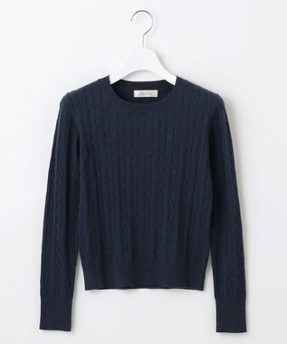 Feroux 【洗える】ケーブル ニット ネイビー系