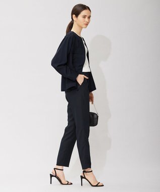 ICB リヨセルナイロンワッシャー ノーカラーブルゾン ネイビー系