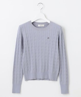 Feroux 【洗える】ケーブル ニット ブルー系