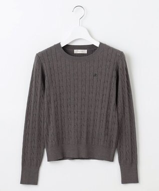 Feroux 【洗える】ケーブル ニット グレー系