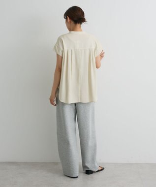 CRAFT STANDARD BOUTIQUE バンドカラーサイドドロストシャツ Cream