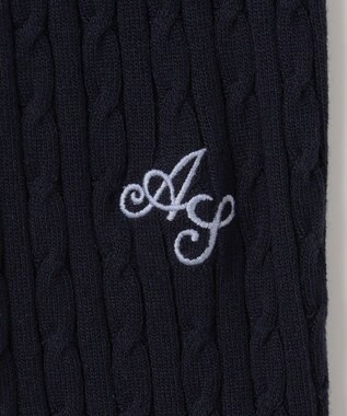 ANY SIS L ケーブルニット カーディガン ネイビー