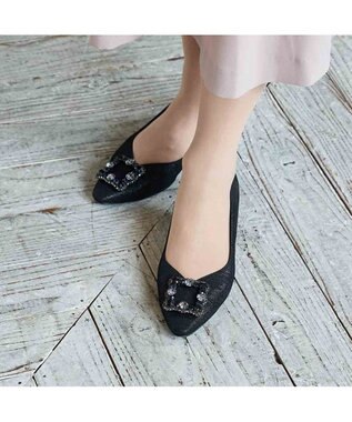 Riz raffinee <Riz raffinee>ビジューバックルパンプス ブラックメタリック