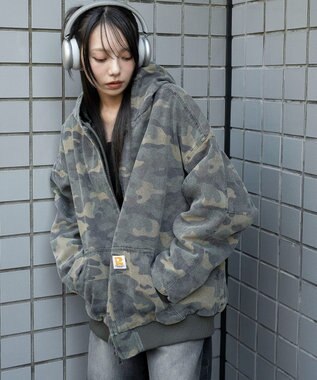 WEGO ワーカーズキルトフードブルゾン 柄1