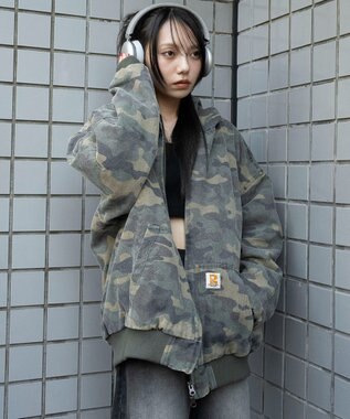 WEGO ワーカーズキルトフードブルゾン 柄1