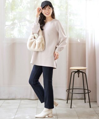 Tiaclasse 【洗える】ボンディングパフスリーブチュニック エクリュ