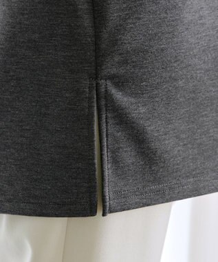 Tiaclasse 【洗える】ボンディングパフスリーブチュニック チャコールグレー