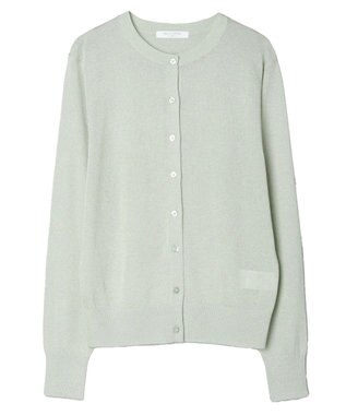 Green Parks ラメクルーネックカーディガン Light Green