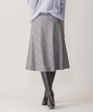 J.PRESS LADIES クラシカル グレンチェック フレアー スカート ブラック系3