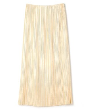 uncrave レザー ライク サテン プリーツスカート（uncrave WHITE） エクリュ