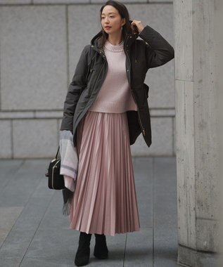 23区 S 【洗える】ウールカシミヤ パフスリーブ ニット ピンク系