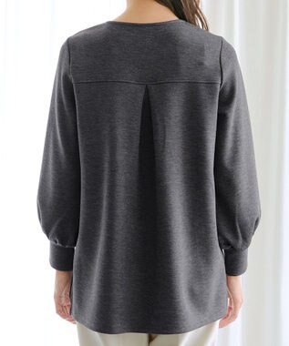 Tiaclasse 【洗える】ボンディングパフスリーブチュニック チャコールグレー