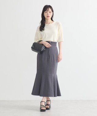 earth music&ecology フロントジップマーメイドスカート Gray