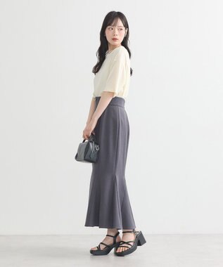 earth music&ecology フロントジップマーメイドスカート Gray