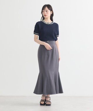 earth music&ecology フロントジップマーメイドスカート Gray