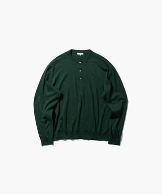ATON SMOOTH SUVIN | ヘンリーネックセーター - UNISEX GREEN