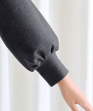 Tiaclasse 【洗える】ボンディングパフスリーブチュニック チャコールグレー