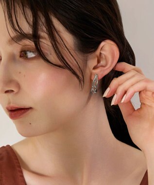 Phoebe 【痛くないシリーズ・金属アレルギー対応】レイヤーフープソフトイヤリング　シルバー シルバー