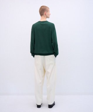 ATON SMOOTH SUVIN | ヘンリーネックセーター - UNISEX GREEN