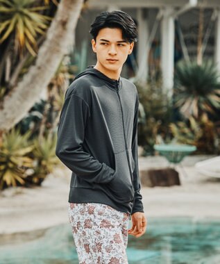 San-ai Resort（三愛水着楽園） ★新色ブルー入荷【UPF50＋】　ユニセックス　サーマルラッシュパーカー　S・M・L　【Reir（レイール）】 チャコールグレー