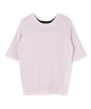 BEIGE， JULIE / コットンシルク 2WAY半袖ニット Lilac