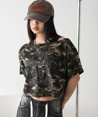 WEGO グラフィックオフショルショートT 柄1