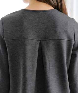 Tiaclasse 【洗える】ボンディングパフスリーブチュニック チャコールグレー