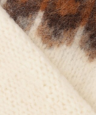 23区 L シャギージャガード タートルネック ニット オフベース