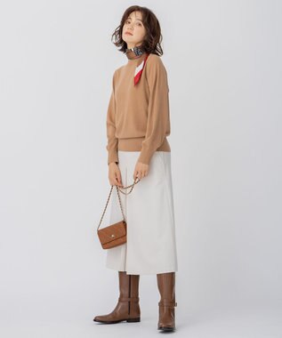 23区 S 【洗える】セミウーステッドウール パフスリーブ ニット キャメル系