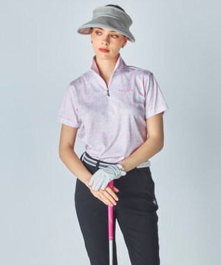FILA GOLF／marie claire 【Marie claire sports】小花柄ハーフジップ半袖シャツ